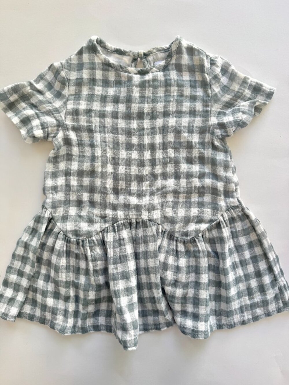 Zara Baby Girls Sage Gingham Muslin Dress 18-24M